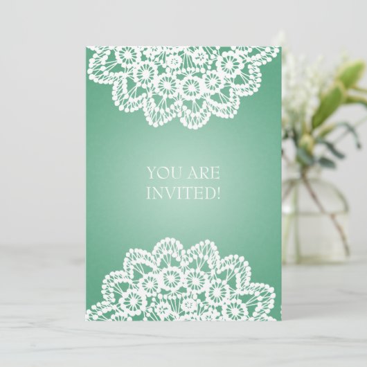 Elegant Vrijgezellenfeest  Lace Mint Green Kaart (Staand voorkant)