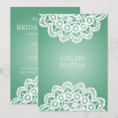Elegant Vrijgezellenfeest  Lace Mint Green Kaart (Voorkant / Achterkant)