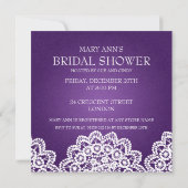 Elegant Vrijgezellenfeest  Lace Paars Kaart (Achterkant)