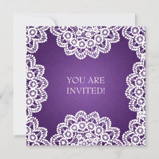 Elegant Vrijgezellenfeest  Lace Paars Kaart (Voorkant)