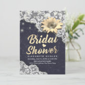 Elegant Vrijgezellenfeest Lace Sunflower String Li Kaart (Staand voorkant)