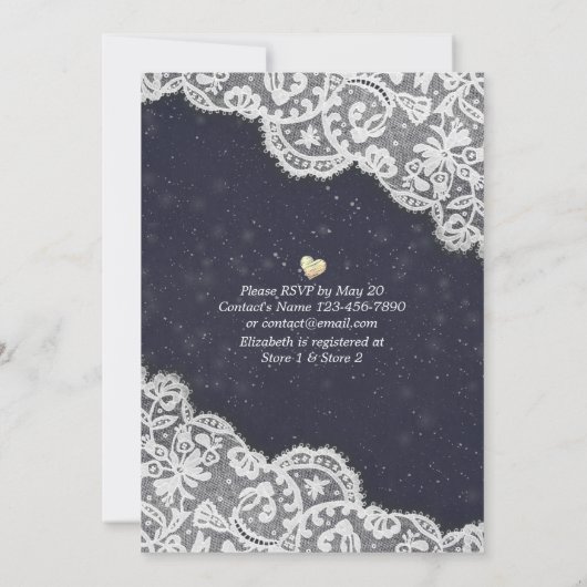 Elegant Vrijgezellenfeest Lace Sunflower String Li Kaart (Achterkant)