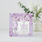 Elegant Vrijgezellenfeest Lavender Paars Lila 4b Kaart (Staand voorkant)