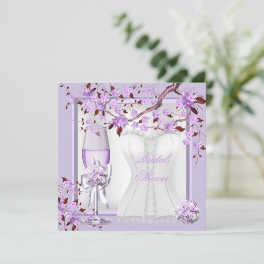 Elegant Vrijgezellenfeest Lavender Paars Lila 4b Kaart (Staand voorkant)