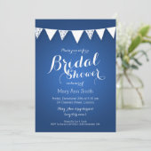 Elegant Vrijgezellenfeest Love Bunting Blue Kaart (Staand voorkant)
