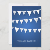 Elegant Vrijgezellenfeest Love Bunting Blue Kaart (Achterkant)