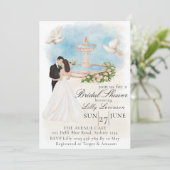 Elegant Vrijgezellenfeest met bruid & bruidegom fo Kaart (Staand voorkant)