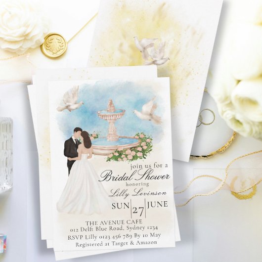 Elegant Vrijgezellenfeest met bruid & bruidegom fo Kaart