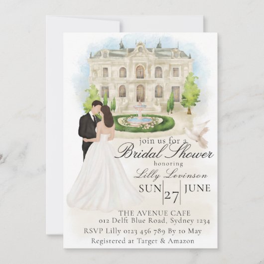 Elegant Vrijgezellenfeest met bruid en bruidegom l Kaart (Voorkant)