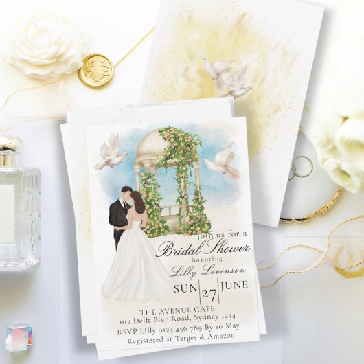 Elegant Vrijgezellenfeest met bruid en bruidegom t Kaart