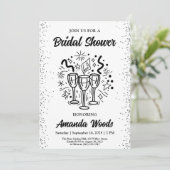 Elegant Vrijgezellenfeest met champagneglazen Kaart (Staand voorkant)