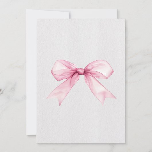 Elegant Vrijgezellenfeest met roze strik Kaart (Achterkant)