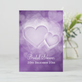 Elegant Vrijgezellenfeest Modern Hearts Paars Kaart (Staand voorkant)