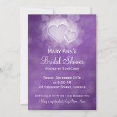 Elegant Vrijgezellenfeest Modern Hearts Paars Kaart (Achterkant)