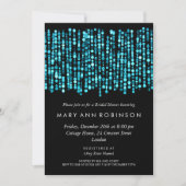 Elegant Vrijgezellenfeest Modern Turquoise Lights Kaart (Voorkant)