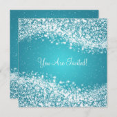 Elegant Vrijgezellenfeest mousserende golf blauw Kaart (Voorkant / Achterkant)