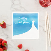 Elegant Vrijgezellenfeest Napkin blauwe waterverf Servet (Insitu)