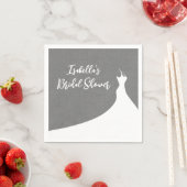 Elegant Vrijgezellenfeest Napkin grijs linneen Servet (Insitu)