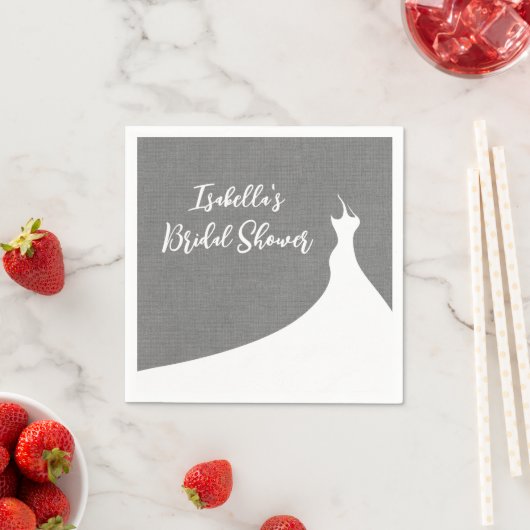 Elegant Vrijgezellenfeest Napkin grijs linneen Servet (Insitu)