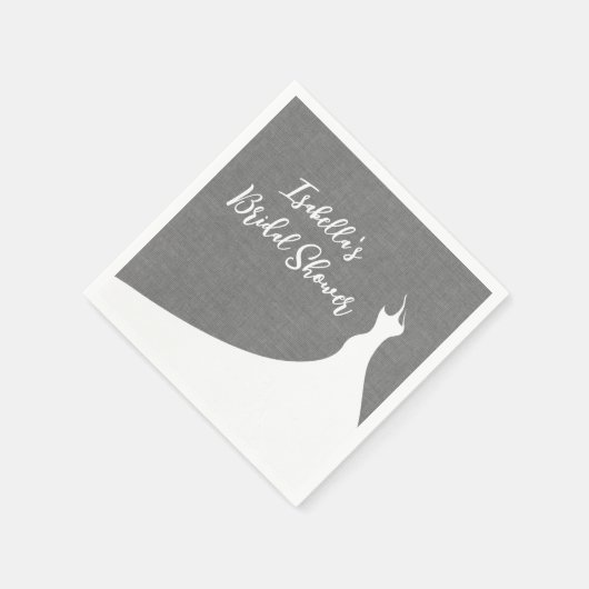 Elegant Vrijgezellenfeest Napkin grijs linneen Servet (Hoek)