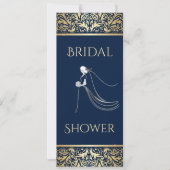 Elegant Vrijgezellenfeest Navy met goud Kaart (Voorkant)