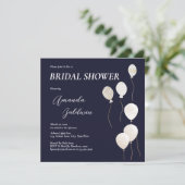 Elegant Vrijgezellenfeest Navy White Kaart (Staand voorkant)