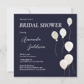 Elegant Vrijgezellenfeest Navy White Kaart (Voorkant)