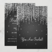 Elegant Vrijgezellenfeest Night Dazzle Black Kaart (Voorkant / Achterkant)