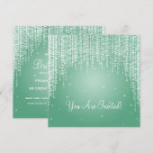 Elegant Vrijgezellenfeest Night Dazzle Mint Green Kaart (Voorkant / Achterkant)