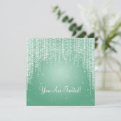 Elegant Vrijgezellenfeest Night Dazzle Mint Green Kaart (Staand voorkant)
