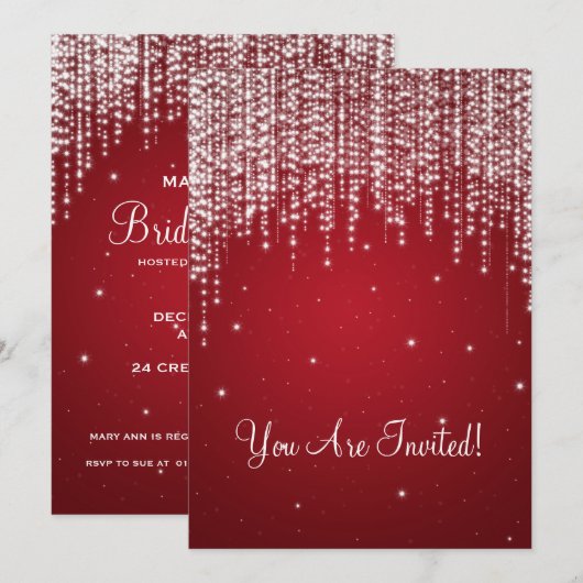 Elegant Vrijgezellenfeest Night Dazzle Red Kaart (Voorkant / Achterkant)