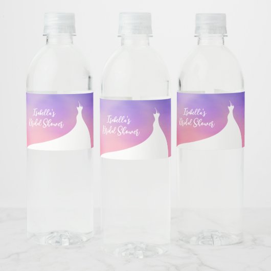 Elegant Vrijgezellenfeest paarse waterverf Waterfles Etiket (Flessen)