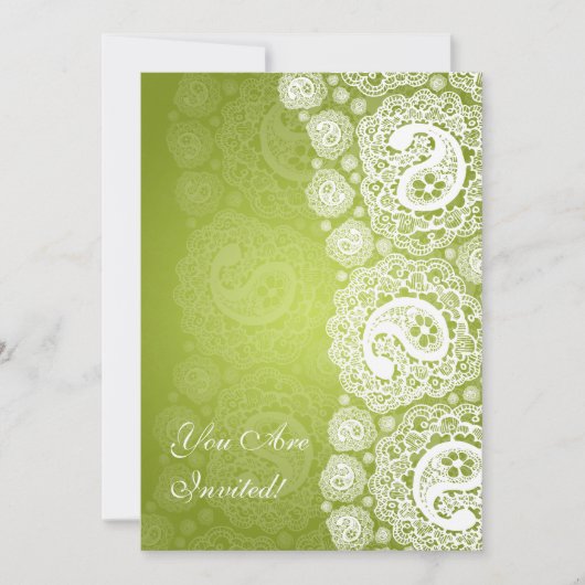 Elegant Vrijgezellenfeest Paisley Lace Lime Green Kaart (Voorkant)