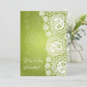 Elegant Vrijgezellenfeest Paisley Lace Lime Green Kaart (Staand voorkant)