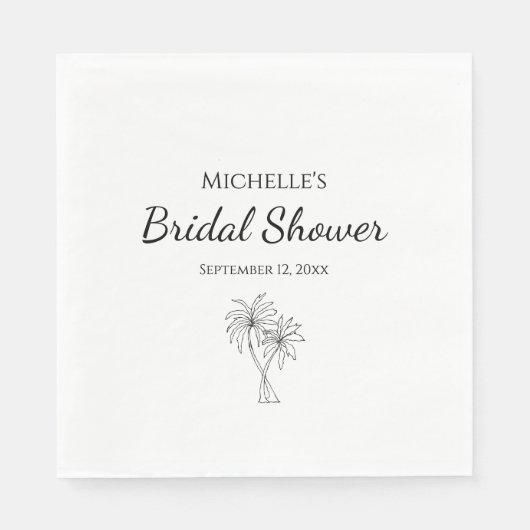 Elegant Vrijgezellenfeest Palmbomen Modern Tropica Servet (Voorkant)