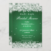 Elegant Vrijgezellenfeest Party Sparkle Emerald Gr Kaart (Voorkant / Achterkant)