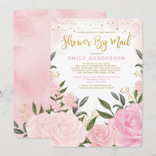 Elegant Vrijgezellenfeest per post Blush Pink Flor Kaart