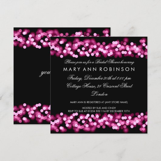 Elegant Vrijgezellenfeest Pink Hollywood Glam Kaart (Voorkant / Achterkant)