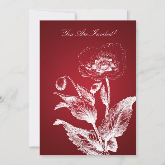 Elegant Vrijgezellenfeest Poppy Red Kaart (Achterkant)