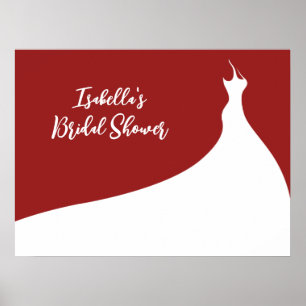 Elegant Vrijgezellenfeest Poster rood
