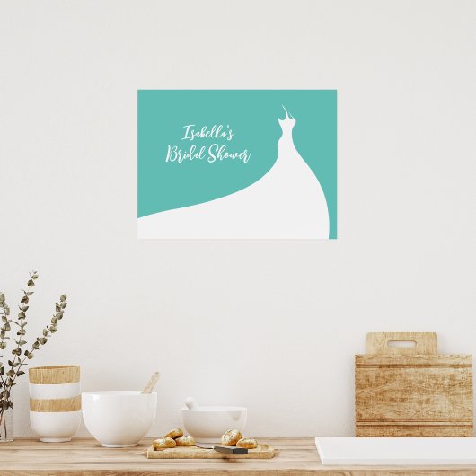 Elegant Vrijgezellenfeest Poster turquoise (Keuken)