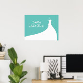 Elegant Vrijgezellenfeest Poster turquoise (Thuiskantoor)