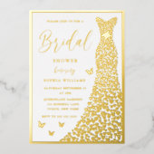 Elegant Vrijgezellenfeest Real Golden Folie Uitnodiging (Voorkant)