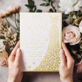 Elegant Vrijgezellenfeest Real Golden Folie Uitnodiging