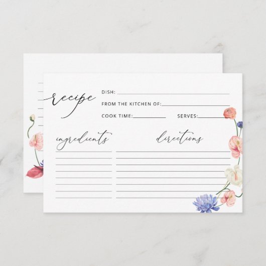 Elegant Vrijgezellenfeest Recipe Kaart (Voorkant / Achterkant)