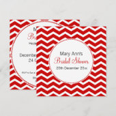 Elegant Vrijgezellenfeest Red Chevron Pattern Kaart (Voorkant / Achterkant)