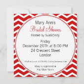 Elegant Vrijgezellenfeest Red Chevron Pattern Kaart (Achterkant)