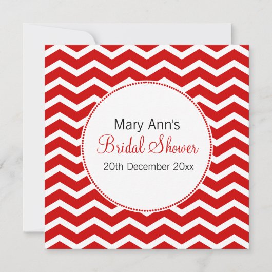 Elegant Vrijgezellenfeest Red Chevron Pattern Kaart (Voorkant)