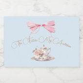 Elegant Vrijgezellenfeest Regency Bow Blue  Sparkling Wijnetiket (Enkel label)