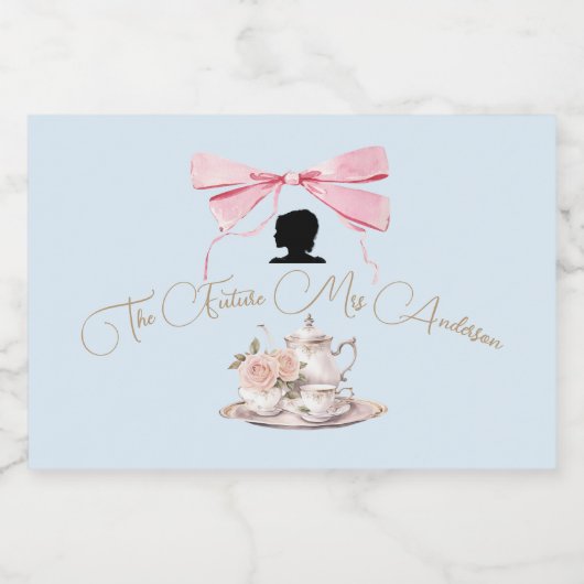 Elegant Vrijgezellenfeest Regency Bow Silhouet Bla Sparkling Wijnetiket (Enkel label)